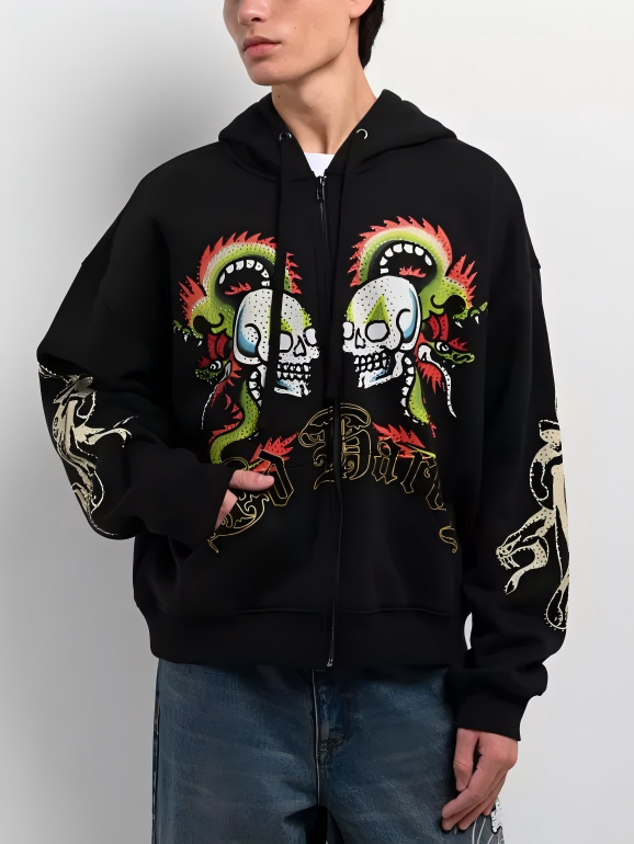 Zip-up street hoodie