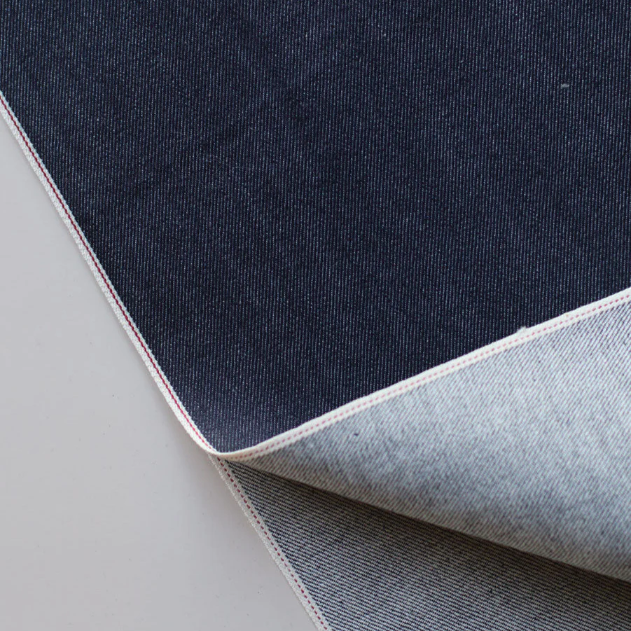 Premium tightly woven edge denim, known for its durability and clean finish.