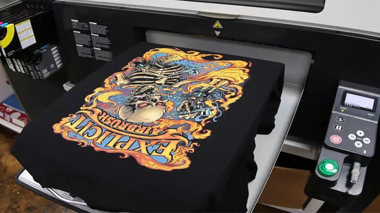 Full-color direct-to-garment for complex designs.