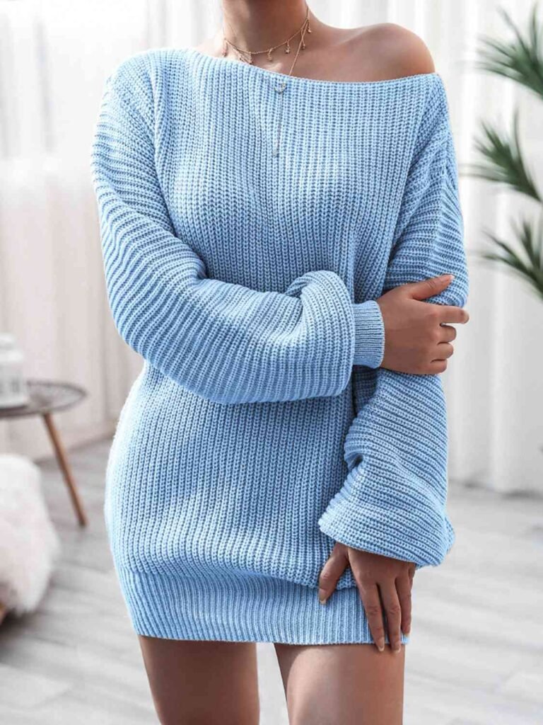 Rib-Knit Sweater Dress