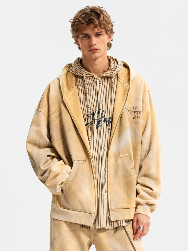 Oversized Streetwear Zip-Up Hoodie