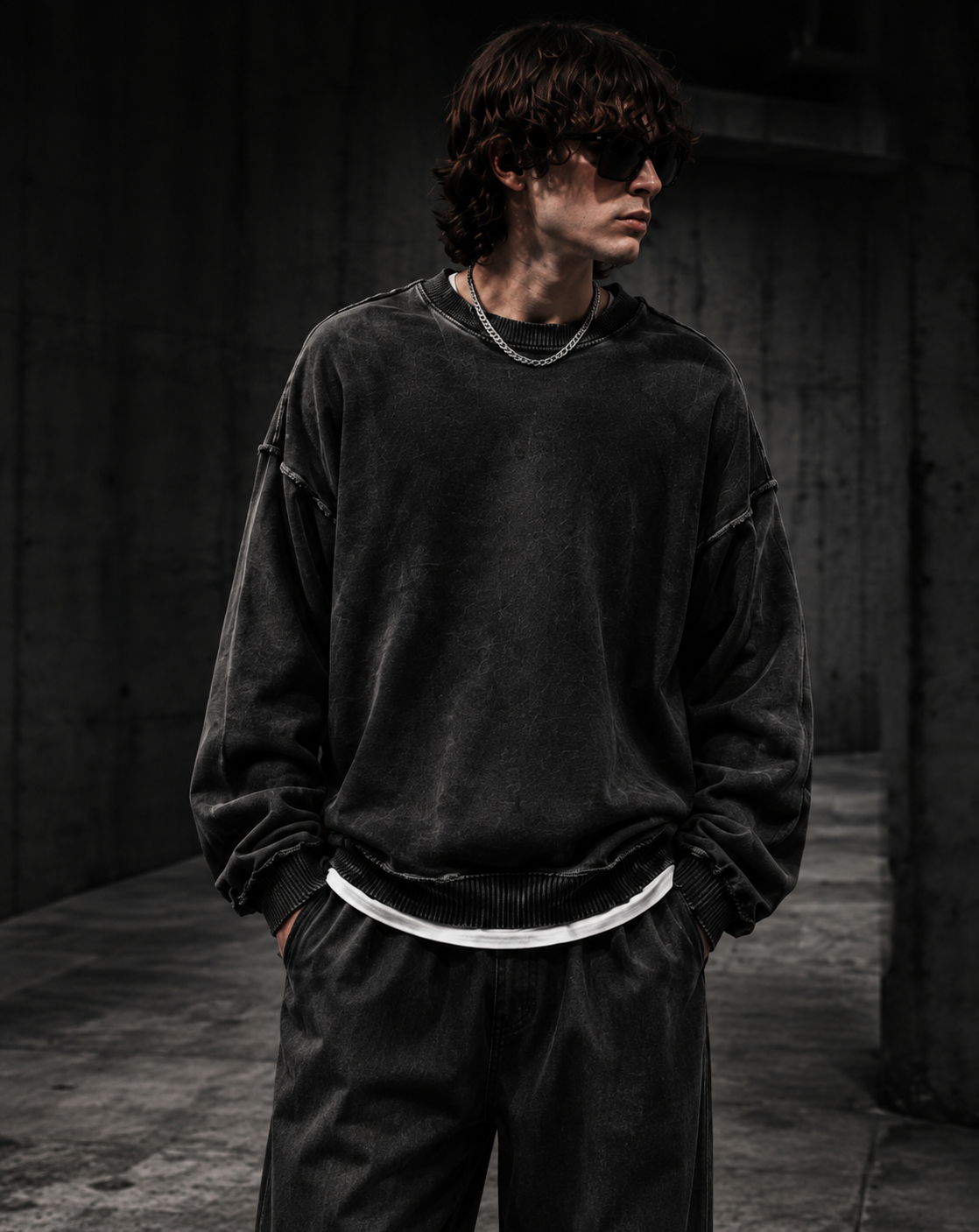 Oversized sweater front fit