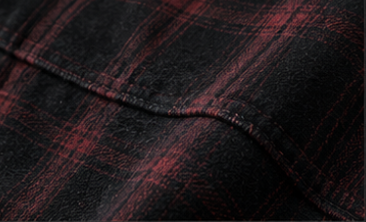 Plaid pants wash and finish